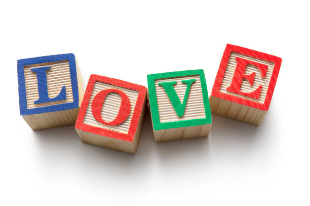 Toys: Alphabet Blocks - LOVE Isolated on White Background