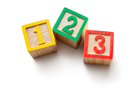 Toys: Alphabet Blocks - 123 Isolated on White Background