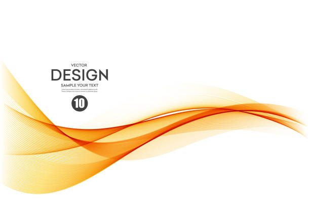 Abstract colorful vector background, color wave for design brochure, website, flyer. Abstract vector background, color flow waved lines for brochure, website, flyer design. Transparent smooth wave orange color stock illustrations