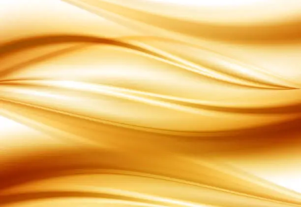 Vector illustration of Beautiful Gold Satin. Drapery Background. Soft satin