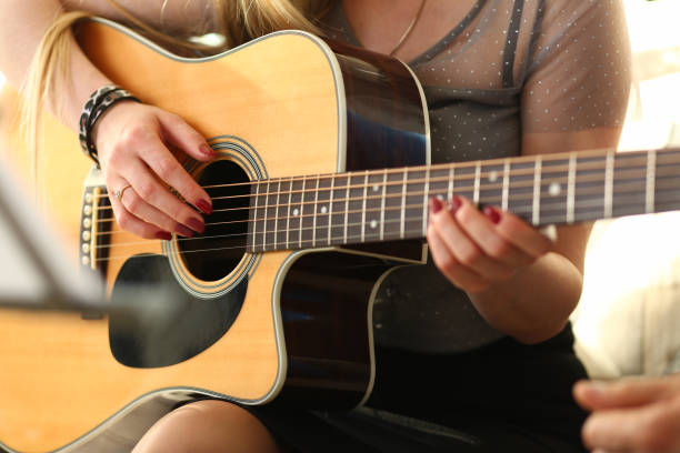 istock Female hands holding and playing western 1144593381