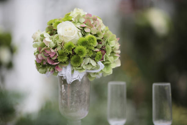 istock event party or wedding reception, focus on bouquet 1144596738