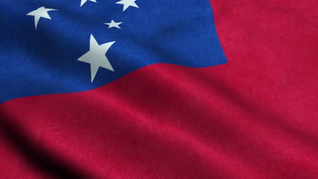 Samoa Flag Seamless Looping Waving Animation