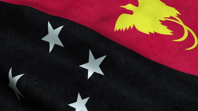 Papua New Guinea Flag Seamless Looping Waving Animation