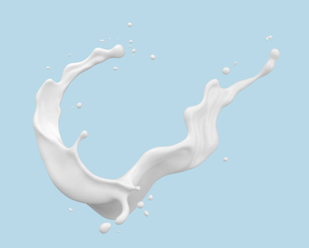 istock milk splash isolated on background, liquid or Yogurt splash. 1144599348