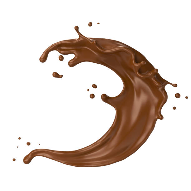 chocolate milk splash in shape of spiral and twist. - chocolate chocolate candy dark chocolate pouring imagens e fotografias de stock