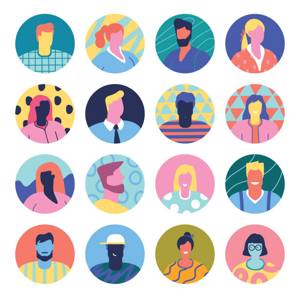 stockillustraties, clipart, cartoons en iconen met set van avatars - avatar