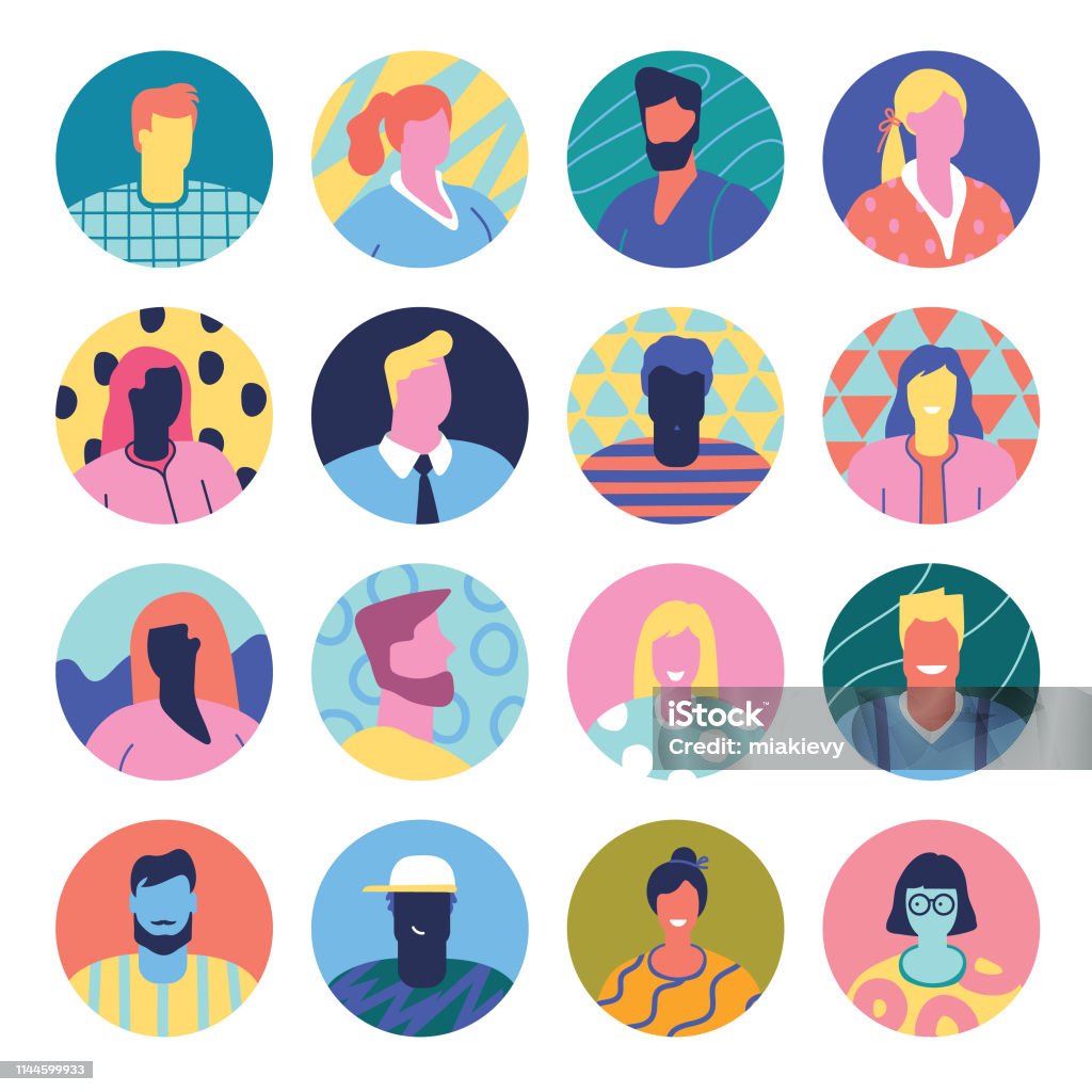 Set of avatars Easily editable flat vector illustration on layers.
No transparencies used. People stock vector