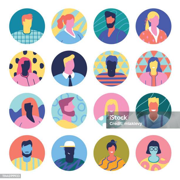 Set Of Avatars Stock Illustration - Download Image Now - People, Avatar, Characters
