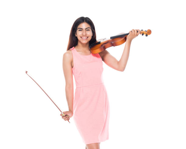 istock Beautiful young latina playing the violin 1144601307