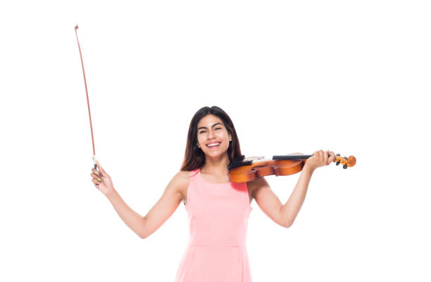 istock Beautiful young latina playing the violin 1144601379