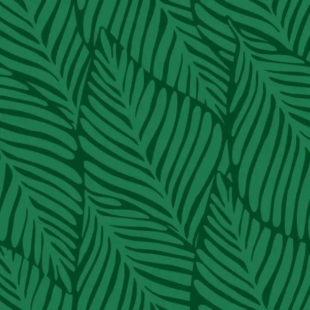 Vector illustration of Summer nature jungle print. Exotic plant. Tropical pattern,