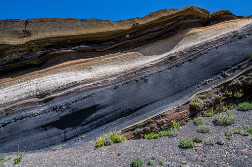 Rock La Tarta - lava rock formation in El Teide National Park on the Tenerife Island, Spain