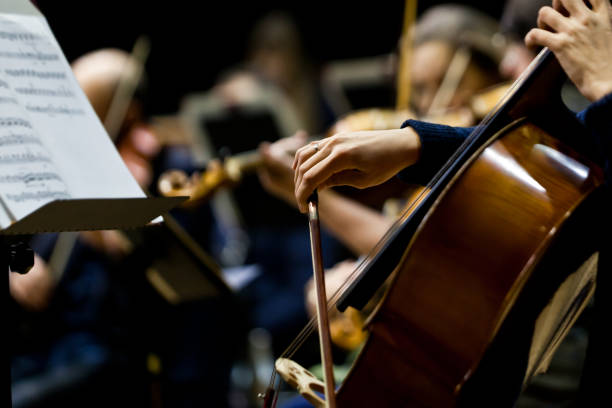 istock Hand girl playing cello 1144602409