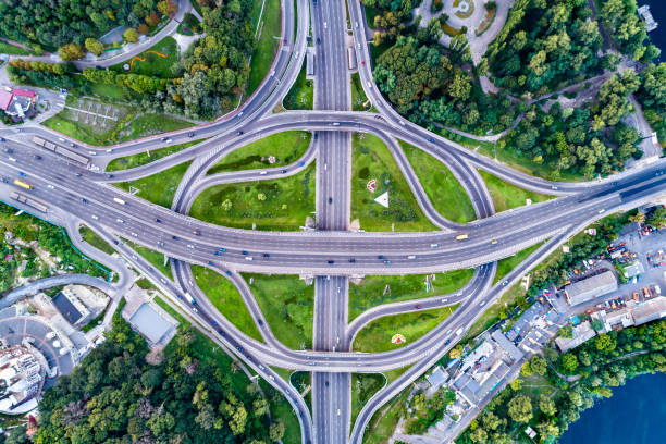 istock Turbine traffic interchange in Kiev, Ukraine 1144603080