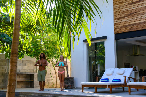 istock Yoga at our luxury holiday villa 1144603092