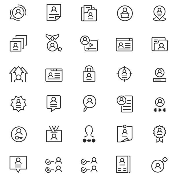 ilustraciones, imágenes clip art, dibujos animados e iconos de stock de icono de perfil de usuario - identity