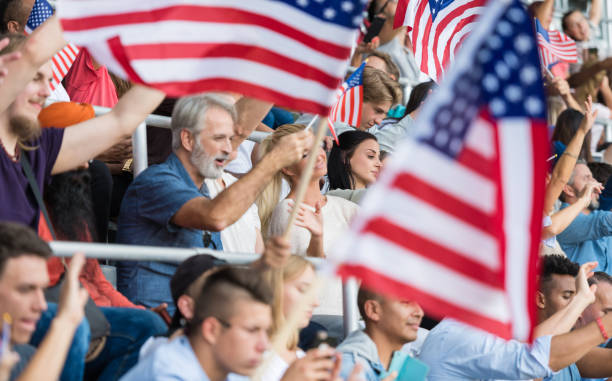 istock Excited USA Fans Cheering For Their Team 1144606326