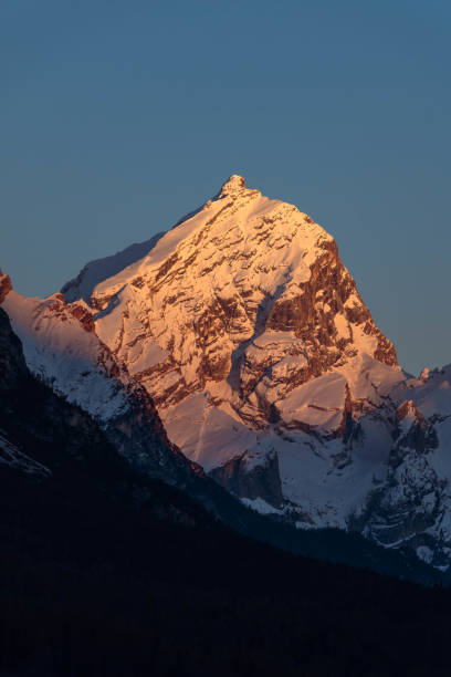 istock Beautiful sunset in the mountains in winter. 1144606563