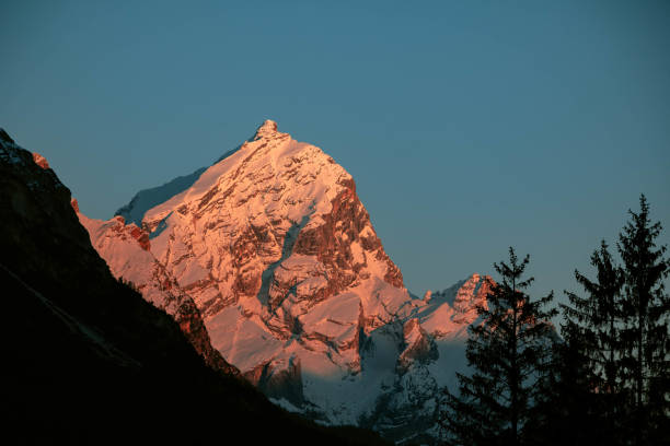 istock Beautiful sunset in the mountains in winter. 1144606568