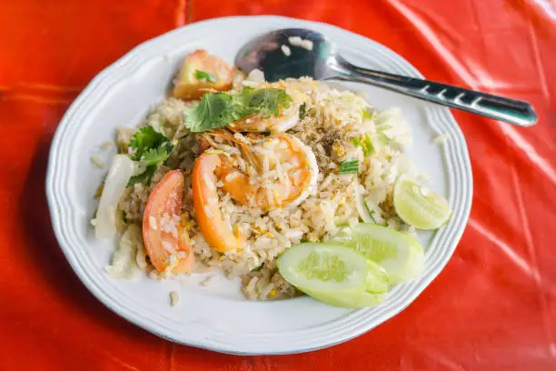 Fried rice with Shrimp street food
