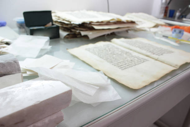 istock Paper of an old book on restauration 1144610512