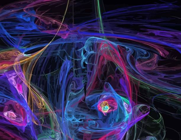 istock image of one Digital Fractal on Black Color 1144610896