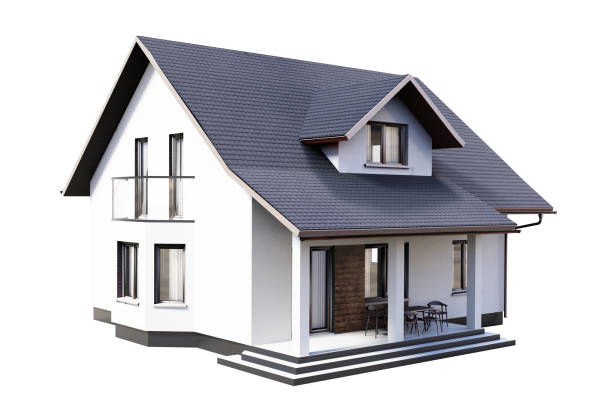 istock 3d render of house isolated on a white. 1144611162