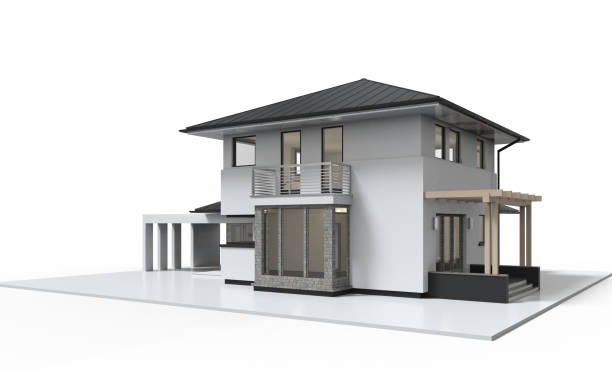 istock 3d render of house isolated on a white background. 1144611252