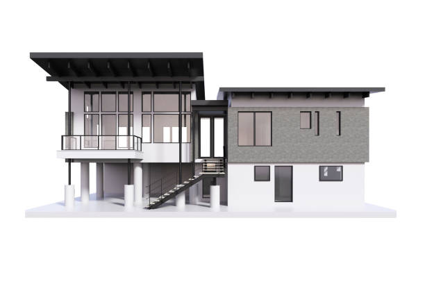 3d render of modern house isolated on a white.