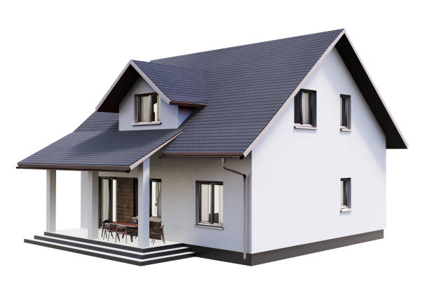 istock 3d render of house isolated on a white. 1144612063