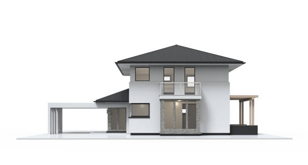 istock 3d render of house isolated on a white background. 1144612189