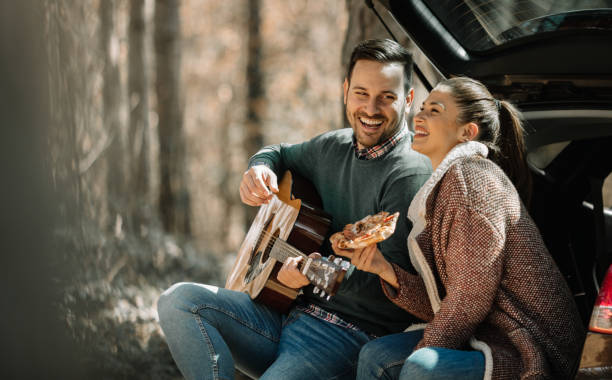 Couple on the road trip