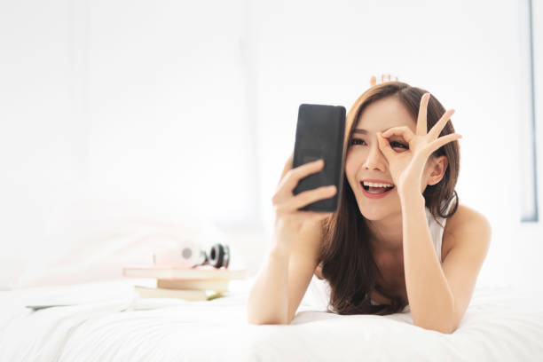 istock Happy Asian Beautiful female having fun. 1144614821