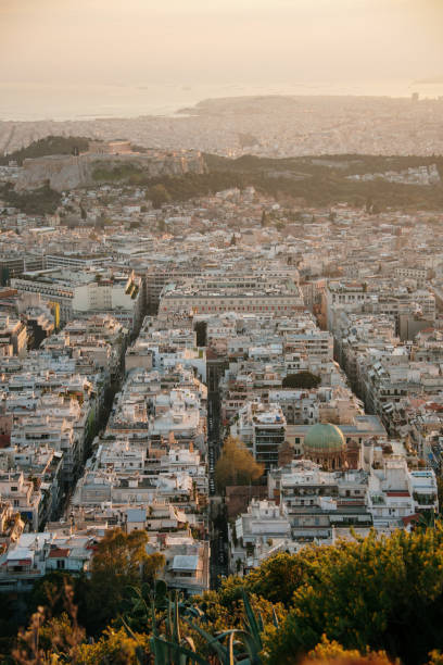 istock Athens at sunset as seen from above 1144617019