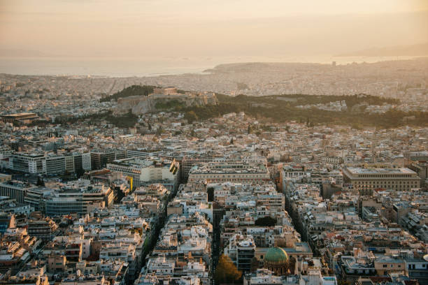 istock Athens at sunset as seen from above 1144617094