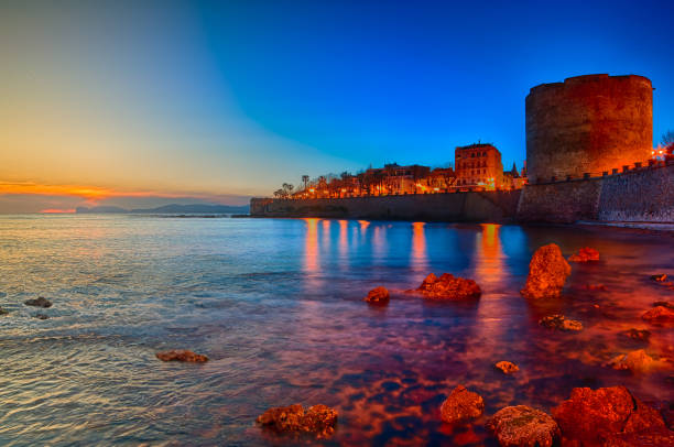 istock View of Alghero towers at night 1144618147