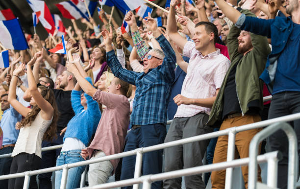 istock French Fans With Waving Flags 1144618664
