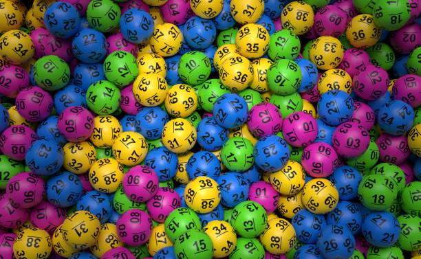 Stack of lottery balls stock photo