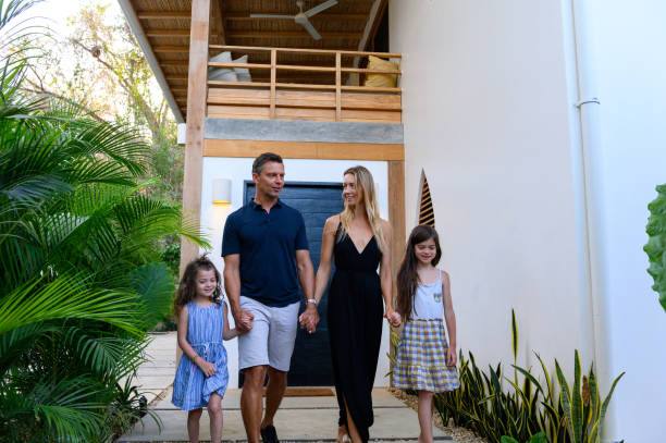 Family enjoying a luxury vacation
