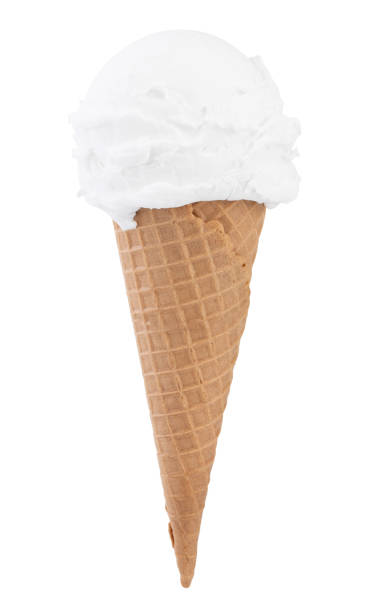 istock vanilla ice cream in the cone on white background with clipping path 1144623034