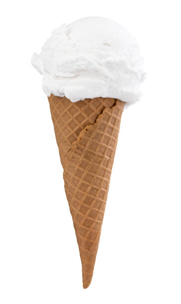 istock vanilla ice cream in the cone on white background with clipping path 1144623054