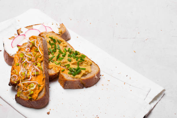 istock Healthy breakfast: tasty sandwiches 1144624547