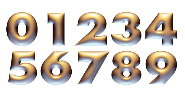 istock 3d bronze alphabet, embossed effect, numbers, 3d illustration 1144624648