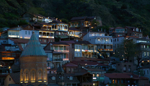 Old Tbilisi at Twilight stock photo