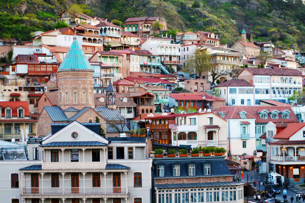 Old Tbilisi at Sunset stock photo