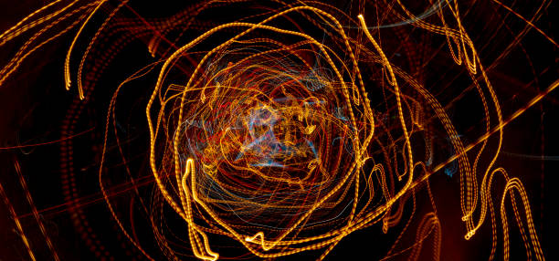 istock Line car headlights with long exposure. 1144625853