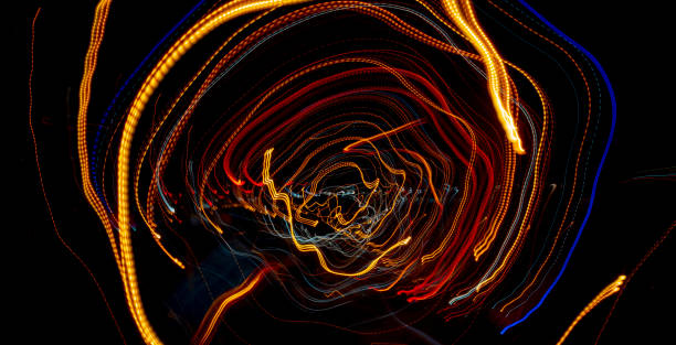 istock Line car headlights with long exposure. 1144625858