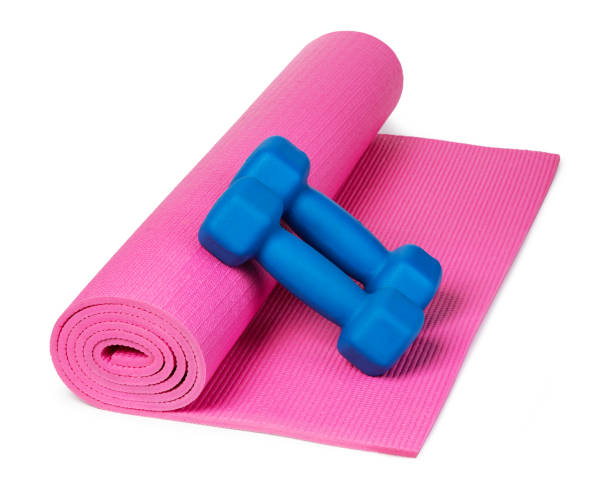 istock Yoga mat and dumbbells 1144625969