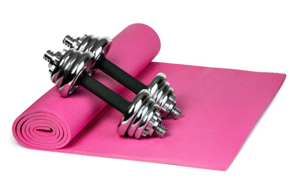 istock Yoga mat and dumbbells 1144625996